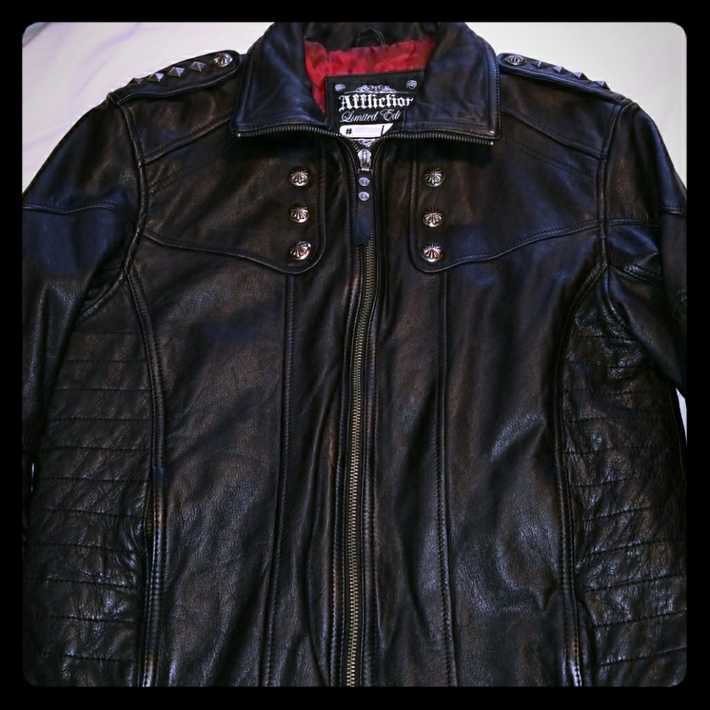 Men's Affliction leather jacket